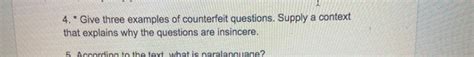 counterfeit questions are